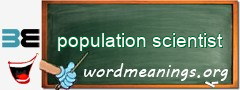 WordMeaning blackboard for population scientist